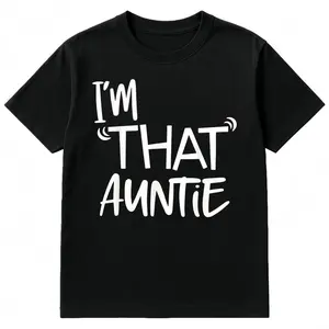 Cotton I'm That Auntie Funny Best Aunt Tee T-Shirt Women's Summer Plus Size Classic Soft Crew Neck Tee Tops