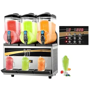 VEVOR Commercial Slushy Machine,  3x15L Tank Commercial Margarita Maker, 1200W Stainless Steel Frozen Drink Machine, Temperature Adjustment 26.6°F to 28.4°F, Perfect for Restaurants Cafes Bars