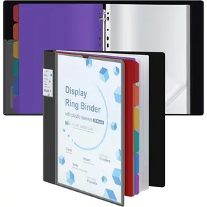 50-Pocket Presentation Binder with Clear Sleeves for Letter/A4 Size (11" x 8.5"),  Front Label Pocket, Colorful PP Divider Pages, Document Organizer for Papers, , Artwork