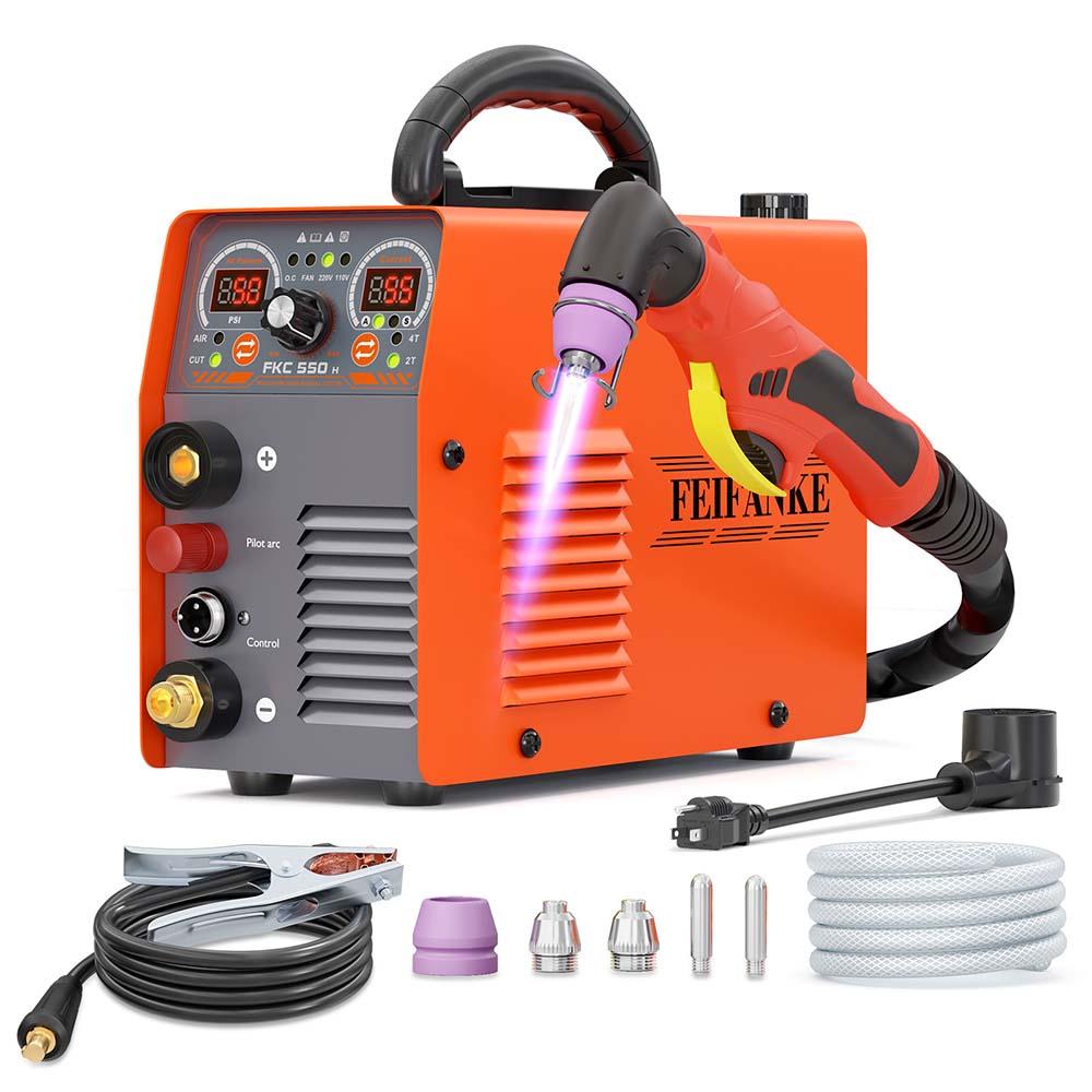 FAIFANNKE 55A Plasma Cutter, Dual Voltage 110V/220V, High-Frequency Non-Touch Pilot ARC Plasma Cutting Machine, 3/4" Max Cut, 1/2"Clean Cut, 2T/4T, Post Flow Cooling, Best for Beginner Visit the FEIFANKE Store