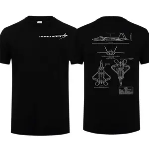 Lockheed Martin F-22 Raptor Blueprint T-Shirt/Sweatshirt/Hoodie, Vintage Lockheed Martin Graphic Tee Full Colour, 100% Cotton Unisex Tee Made in USA Gift Idea Fan Men Top.