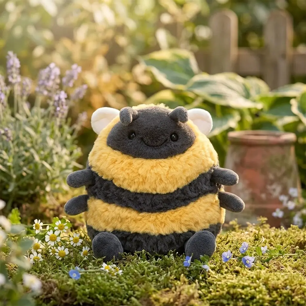 Cute Bee Plush, Soft Stuffed Animal for Backpack, Adorable Bumblebee Bag Charm, Kawaii Mini Plush