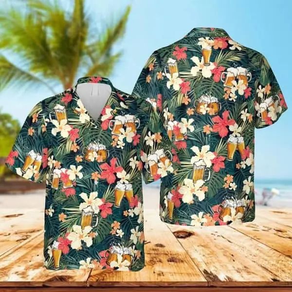 Beer Cheers Hawaiian Shirt | Cool Summer Anime Vibes for Men & Fans