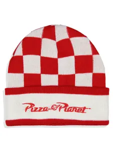 Disney Toy Story Adult Pizza Planet Checkered Knit Cuff Beanie Hat Cap For Men And Women
