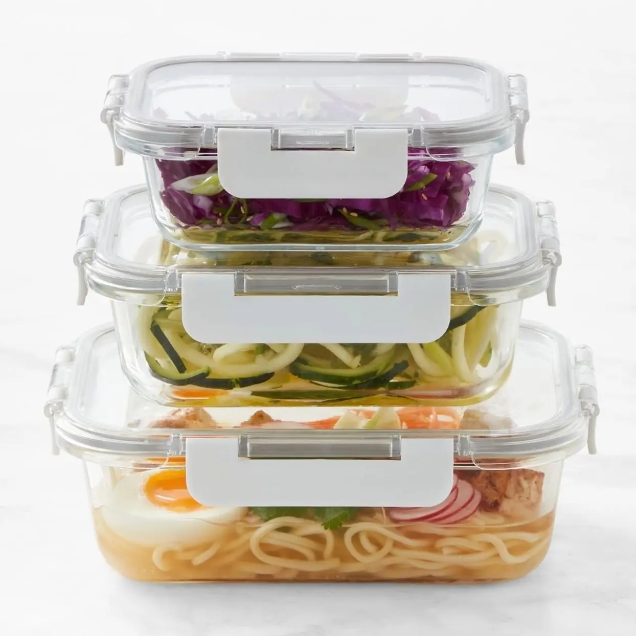 Hold Everything Rectangular Glass Food Storage Containers, 6-Piece Set