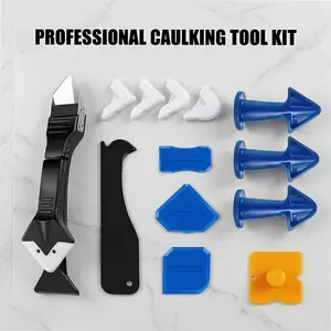 Silicone Caulking Tool Kit-Caulk Remover Tool, Grout Removal Tool,Caulking Finger,Glass Adhesive Angle Scraper for Bathroom Flooring,Kitchen,Window,Sink Joint,Frames Seal