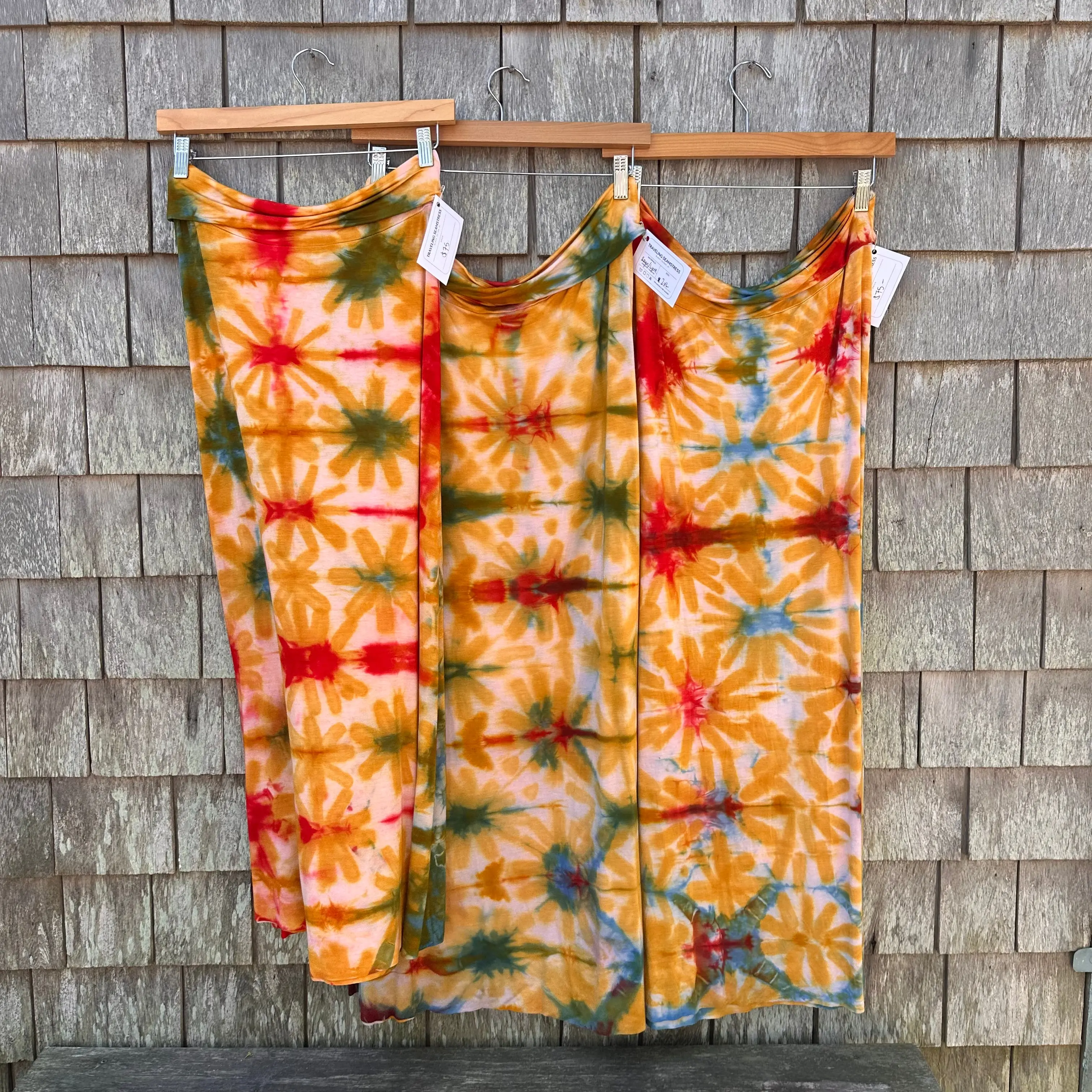 Hand-Painted and Dyed Fold Over Maxi Skirt