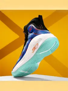 Parent - Child Black - Orange Gradient Basketball Shoes, Athletic Shoes, Sports Competitive Style, High - Top Leather Material, Shock - Absorbing & Ankle - Protecting, Strong Grip, Ideal for Parent - Child Basketball Training & Sports Competitions