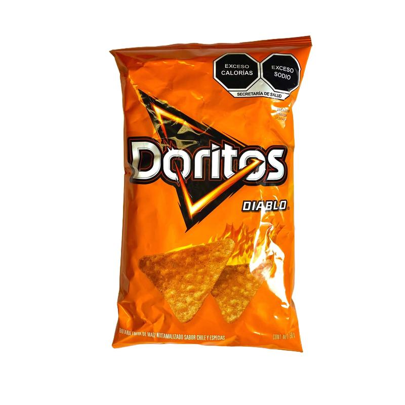 5 - PK DORITOS DIABLO - 58 GRAMS PER BAG - MEXICAN CHIPS - PAPITAS MEXICANAS - SABRITAS MEXICANAS