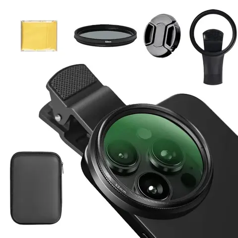 52mm Clip-On CPL Polarizer Circular Filter,Phone Camera Lens Filter,Ultra Slim Multi-Coated CPL Filter for Samsung iPhone Camera Accessories Cell Phone Android Lens Attachments Polarizer.