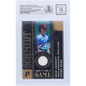 Mike Schmidt Philadelphia Phillies Autographed 2007 Upper Deck SP Legendary Cuts When It Was A Game GU White Relic #WG-MS Beckett Fanatics Witnessed Authenticated 10 Card - Fanatics Authentic Certified