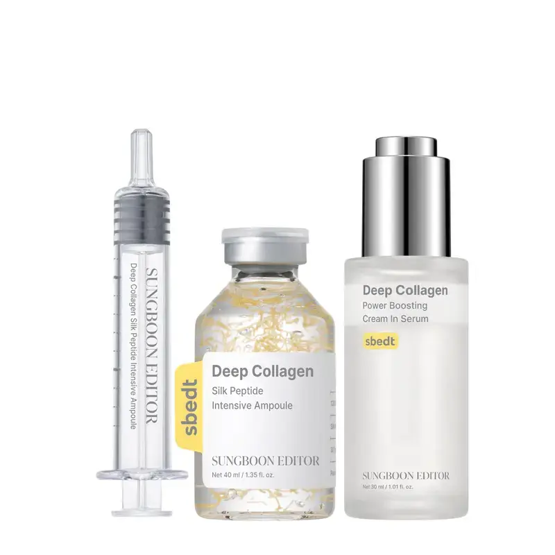Silk Collagen & Peptide Lifting Duo TikTok Exclusive, Ampoule & Serum with 8‑Kind Hyaluronic Acid, Anti‑Aging Firming Moisturizing Gift Set, Suitable for All Skin Types, Korean Daily Skincare Kit
