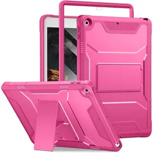 for iPad 9th/8th/7th Generation 10.2 Inch Case 2021/2020/2019, Built-in Screen Protector, Durable Shockproof Full  Protective Cover with Kickstand for iPad 10.2", Reddish Violet