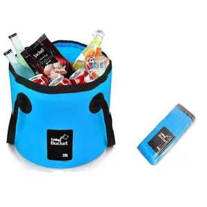 20L Collapsible Fishing Bucket, Foldable Water Bucket for Outdoor Camping, Portable Leak-Proof Bucket for Fishing, Hiking & Car Wash