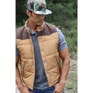 "San Saba" Large Cell Puffer Ranch Vest - Vintage Gold