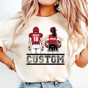 Cheer Football Mom Shirt - Customizable Spirit Gift for Cheer and Football Moms - Unisex Fit, Soft Breathable Fabric, All Seasons Wear