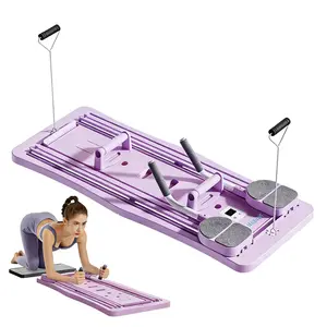 Pilates Board - Pilates Reformer Set, Multi-Purpose Foldable Pilates Reformer Board for Home, 4 in 1 Pilates Sliding Board (Pink,Black)