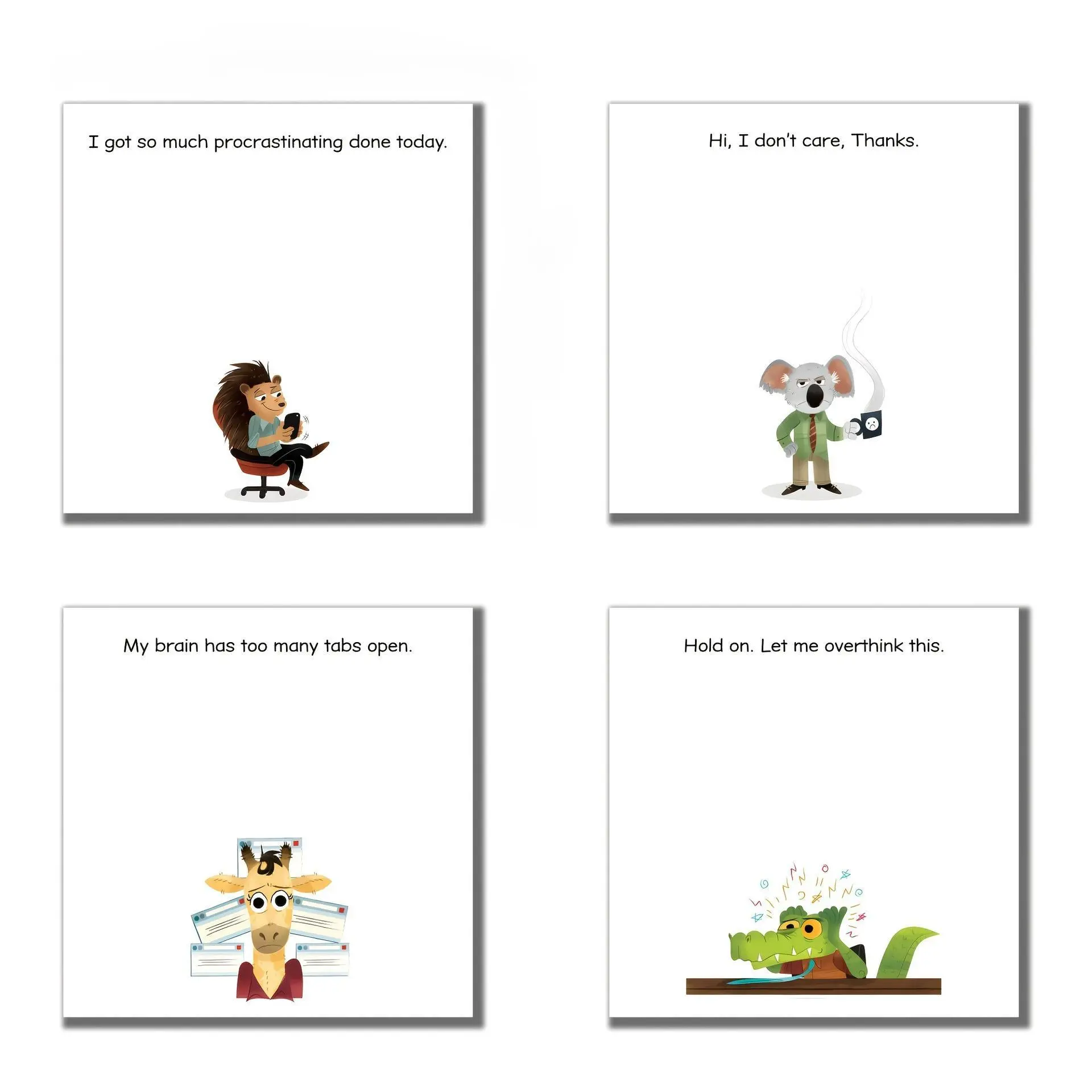 Humorous Office Sticky Notes, 3X3 Inches, Sticky Memo Board with Humorous, Fun, Amusing Cartoons, Illustrations And References, Reminders, Tasks, Organizational, Suitable for Schools, Offices, Household Items, Students, Teachers, And Gifts