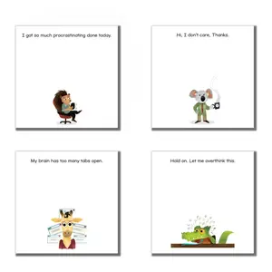 Humorous Office Sticky Notes, 3X3 Inches, Sticky Memo Board with Humorous Cartoons And References, Suitable for Schools, Offices, Household Items, Students, Teachers, And Gifts