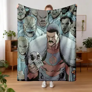 Invincible Comics Flannel Blanket, Polyester Material, Cozy & Durable, Ideal for Sofa, Office, Bed, Camping, Travel, Perfect Holiday Gift