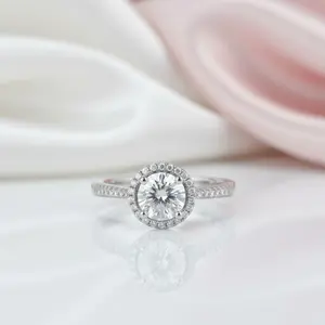 1Ct VVS1 Diamond Option Halo Engagement Ring