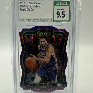 2017-18 Panini Select Furkan Korkmaz /99 Purple Die Cut Rookie RC CSG 9.5 Gem Mint