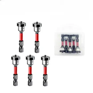 5pcs Drywall Bit Attachment with Depth Stop, PH2 Magnetic Drywall Screwdriver Bits for Countersinking Drywall Screws in Plasterboard, 1/4 Inch Hex Shank Plasterboard Bit