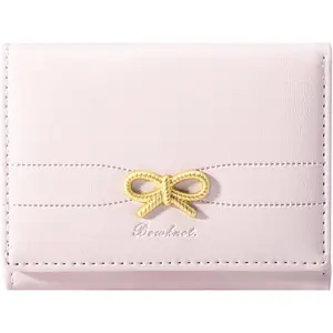 Wallets Girls Cute  Bow Small Wallet Aesthetic Card Holder ID Window Purse for Women ()