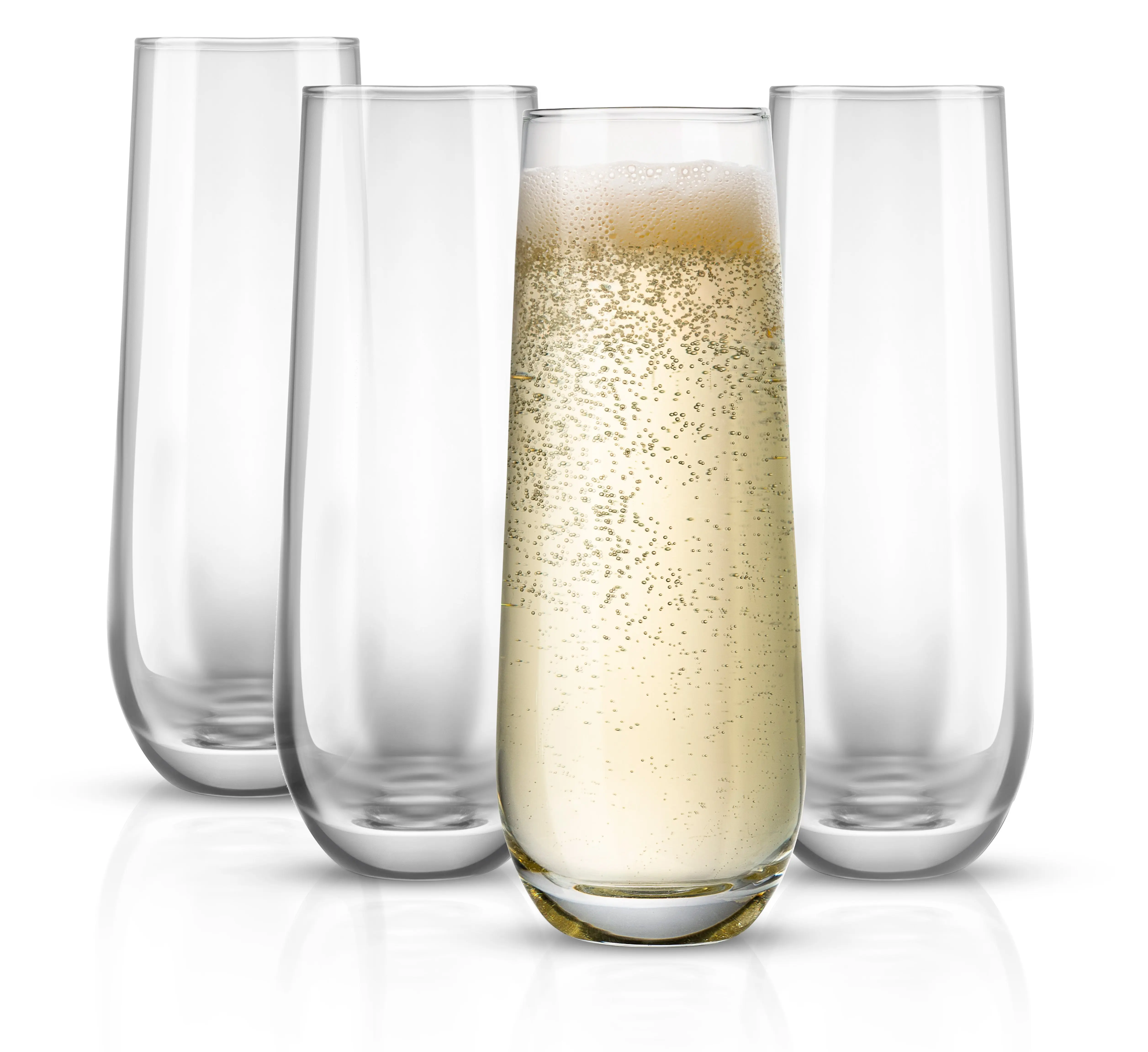 KOOK Stemless Champagne Glasses, 9.4 Oz, Set of 4, Glass