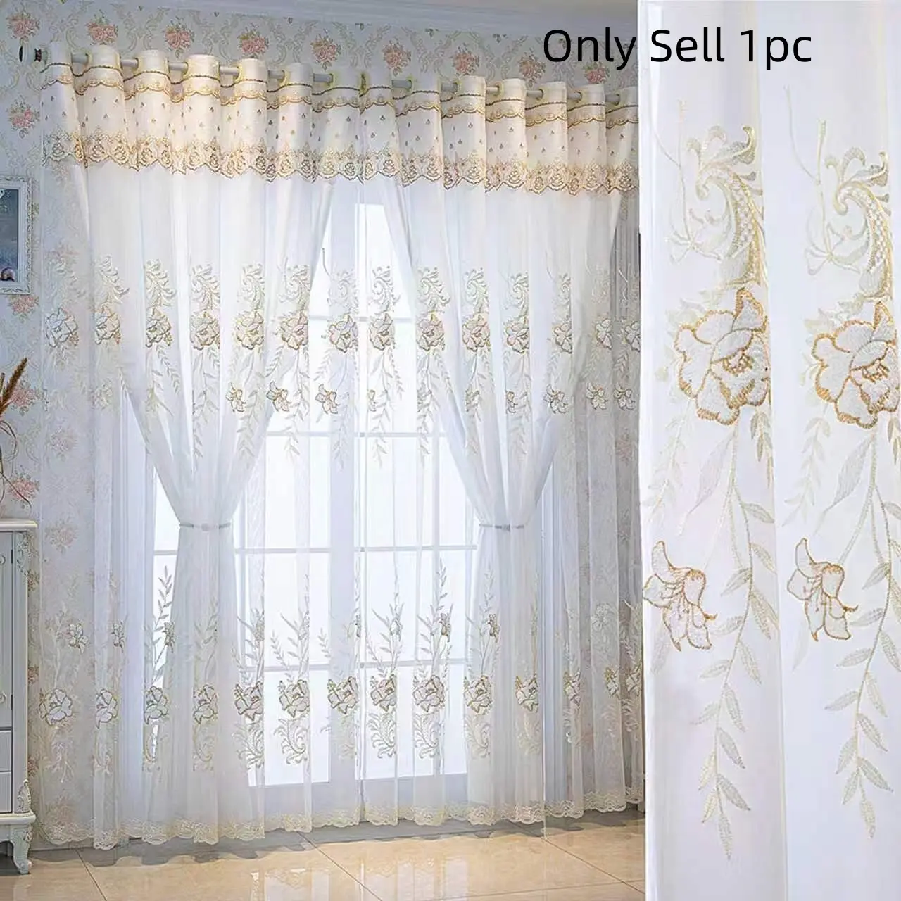 High Quality Double-Layer Sheer Curtains and Drapes for Bedroom and Living Room Decor, Elegant and Stylish Window Treatments, Home Decorative Curtain