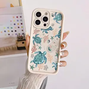 Turtle Pattern Phone Case, Anti-drop Decorative Phone Protector Cover, Phone Accessories Compatible with iPhone 11 12 13 14 15 16 Pro Max/Pro/Plus