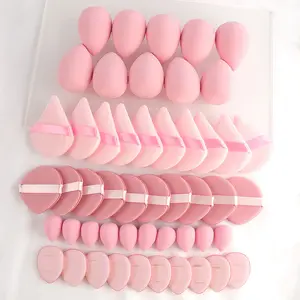 Multifunctional Makeup Sponge Set, 50-Piece Multi-Shapes (waterdrop, Triangle, Mini, Powder Puff), Suitable for Foundation, Blending, Setting, Beauty Sponge