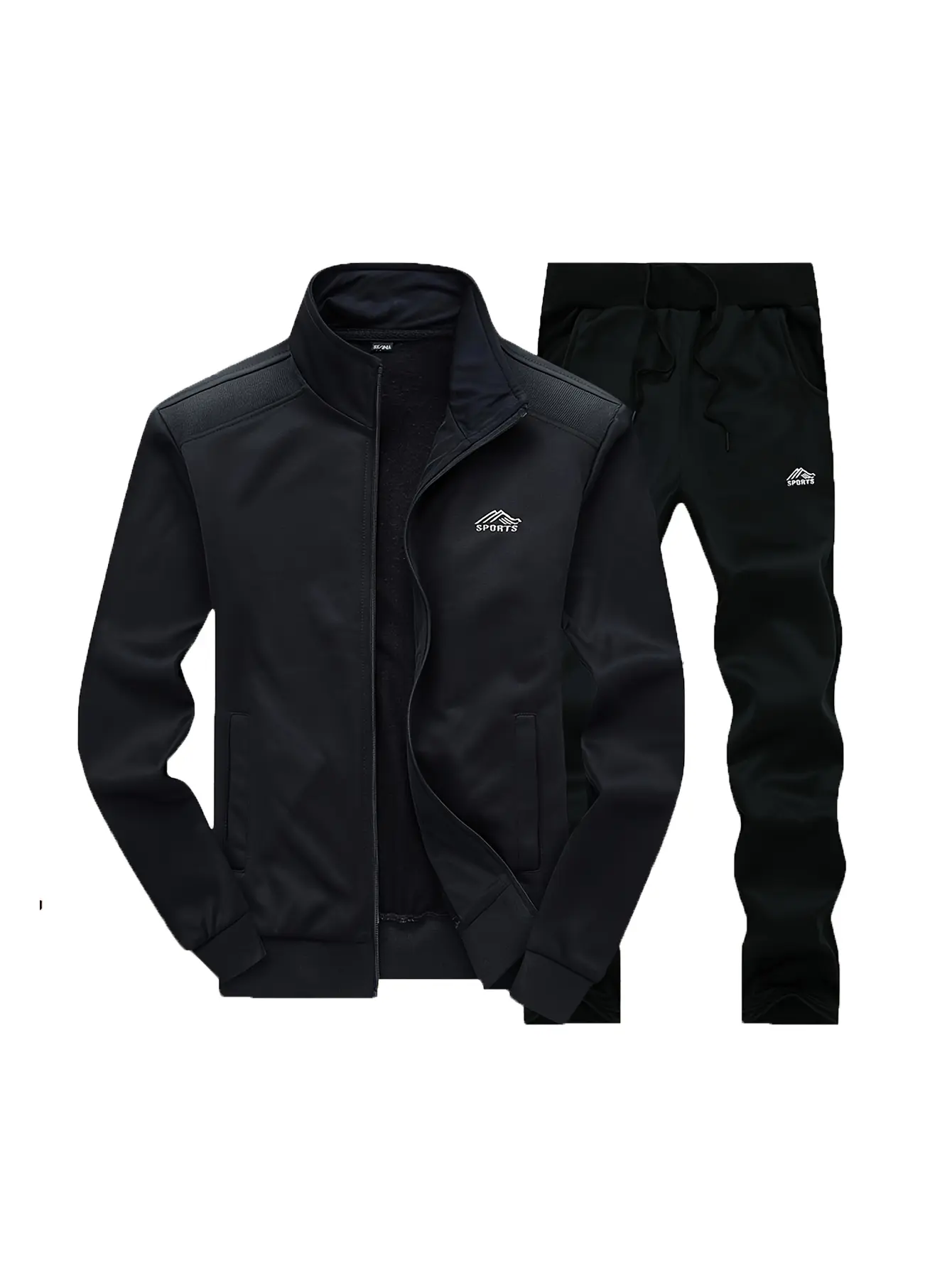 Men'S Cardigan Set for Spring And Autumn, Casual Sports Outfit with a Stand-Up Collar, Two-Piece Set. Athletic Tracksuit Tracksuit Pants