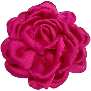 Peony Flower Brooches Pins Chiffon Rose Flower Brooch Classic for Wedding Dance Banquet for Women Lapel Pins Dress Suit Clothes Accessories Jewelry 95mm