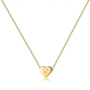 [High-end design] Cool style, personality, retro, light luxury, exquisite trend, fashion, simple heart-shaped 26 letter pendant, necklace, clavicle chain, niche design