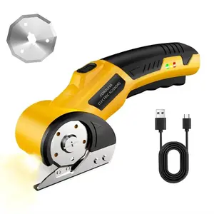 Cordless Electric Scissors Super Scissors with 2 Type Blades Rechargeable Cardboard Cutter Powerful Cutting Tool for Fabric Cardboard Carpet Leather Felt