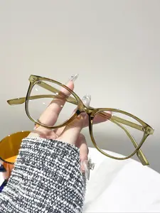 Fashion Square Frame Eyeglasses, Basic Anti-blue Light Eyeglasses for Women & Men, Fashion Eyeglasses for Work, Daily Clothing Decor, Perfect for Student Daily Use, Trendy Casual Eyeglasses, Square Frame Eyewear