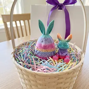 3D Printed Rabbit Design Easter Egg Ornament, 1 Set Creative Desktop Decoration, Room Decor Stuffing Easter Eggs, Home Decor for Living Room Bedroom Office, Collectible Figurine, Decorative Sculptures, Cute Collectible Figurines