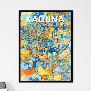 Kaduna Nigeria Art Map Poster Vibrant Decor For Home Unique Gift Idea Any Occasion Personalize Yours Today