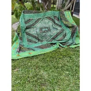 Huge Indian Tapestry, Bed Tapestry, King Bed Throw, Green Wall Hanging