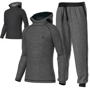 Essenclo Youth Kids Sweatsuit Jogger Outfit - Boys Girls Athletic Reversible Pullover Hoodie & Pants Activewear Clothes Set