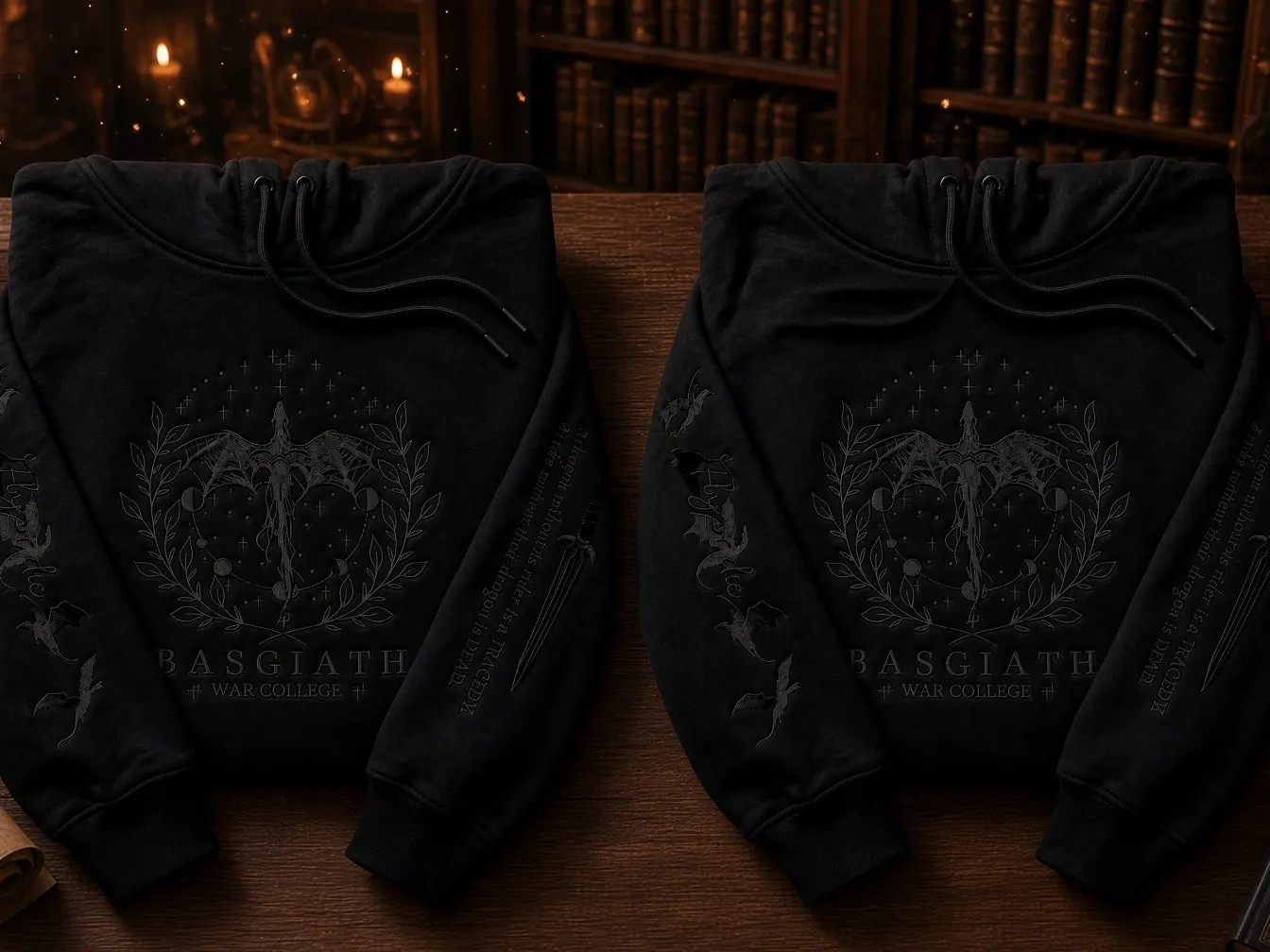 Fourth Wing embroidered sweatshirt, Custom Basgiath War College, Dragon Rider,Violet Sorrengail,Xaden Riorson,Riders Quadrant,Fantasy Reader