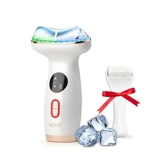 Cold Heat Gua Sha Facial Neck Lymphatic Massager, 7-in-1 LED Red Light Face Depuffer Sculpting Tool, Hot Electric Gua Sha Lift Device & Cooling Depuffing Wand, for Contouring, Firming