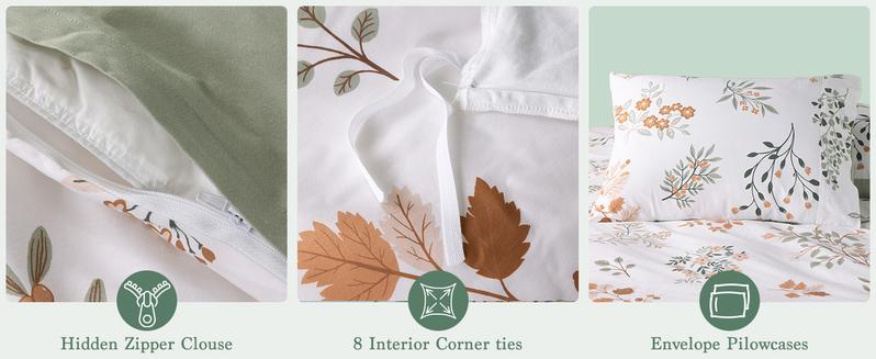 Shilucheng Floral Cotton Duvet Cover 3 Piece Set Soft Breathable Botanical Print Bedding Comforter Cover Perfect To Upgrade Your Bedroom Atmosphere bed set cozy bed sheets Shilucheng Floral Cotton Duvet Cover 3 Piece Set Soft Breathable Botanical Print Bedding Comforter Cover Perfect To Upgrade Your Bedroom Atmosphere bed set cozy bed sheets