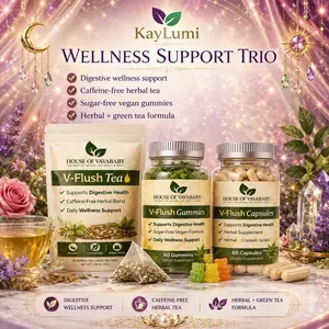 V-Flush Wellness Support Trio  Herbal Tea (pedi poi nan tout kow • Gummies • Capsules Natural Lemon Healthcare
