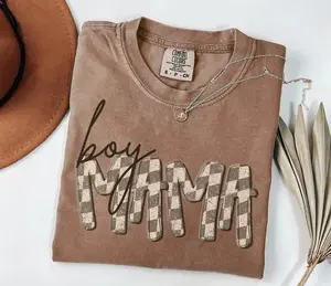 Comfort Colors Boy Mama T-Shirt, Mothers Day TShirt for Mom Shirt, Retro Mama Tee, Checkered Mama Tshirt, Mama of Boys, Gift for Mom T-shirt
