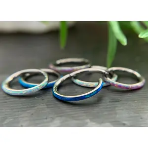 1pc Opal Outer Edge Hinged Segment Ring Septum Orbital Helix Ear Cartilage