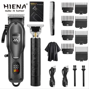 2/3 set of men's electric hair clipper plus razor, USB charging, with LED display, 7000 rpm, family haircut and salon, men's gift, Barber Clippers Set, Hair Trimmer Kit