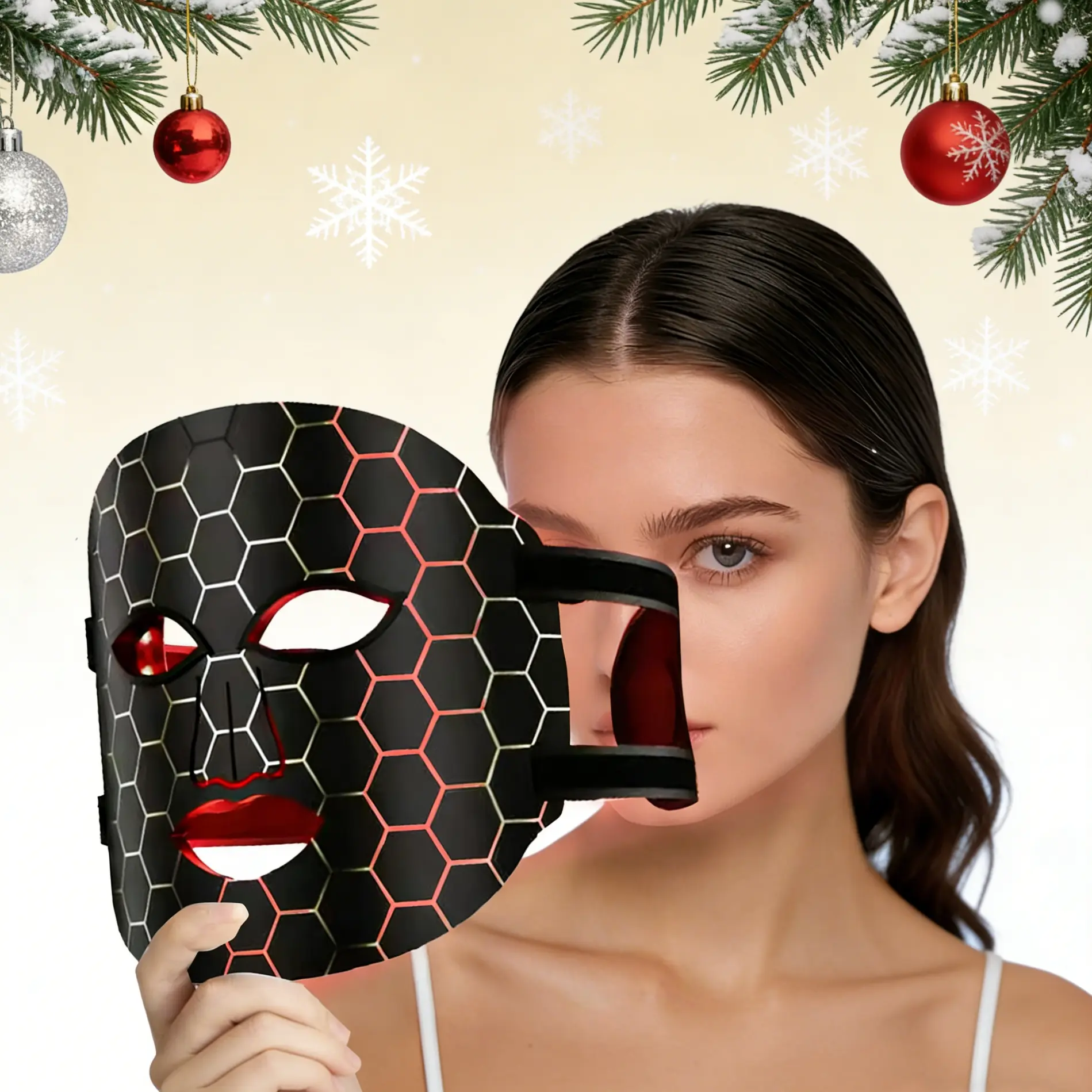 LED Silicone Light Facial Mask, Glowing Facial Mask, Comfort Silicone Red Light LED Face Mask, LED Facial Light Beauty Mask, Rechargeable Silicone LED Skin Care Mask, LED Photorejuvenation Mask, Glow Up Mask, Personal Skincare Products For Women & Men