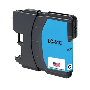 U.S. Remanufactured for Brother LC61C Ink Cartridges Cyan